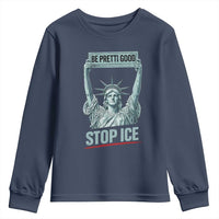 Be Pretti Good Stop Ice Youth Sweatshirt Statue Of Liberty Minneapolis Protest