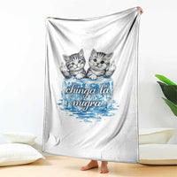 Chinga La Migra Throw Blanket Cute Cat Melting Ice Pro Immigrant