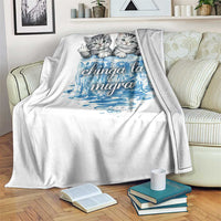 Chinga La Migra Throw Blanket Cute Cat Melting Ice Pro Immigrant