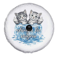Chinga La Migra Spare Tire Cover Cute Cat Melting Ice Pro Immigrant