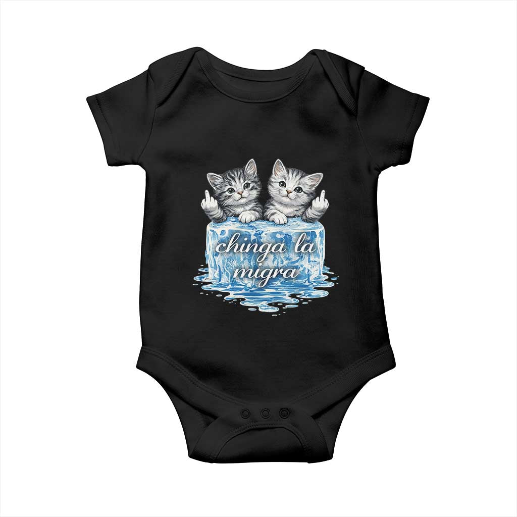 Chinga La Migra Baby Onesie Cute Cat Melting Ice Pro Immigrant