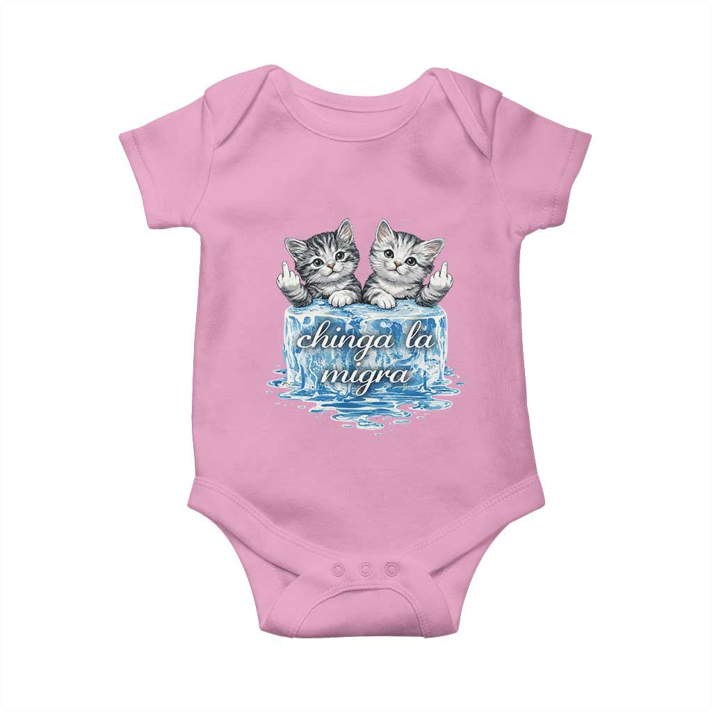 Chinga La Migra Baby Onesie Cute Cat Melting Ice Pro Immigrant