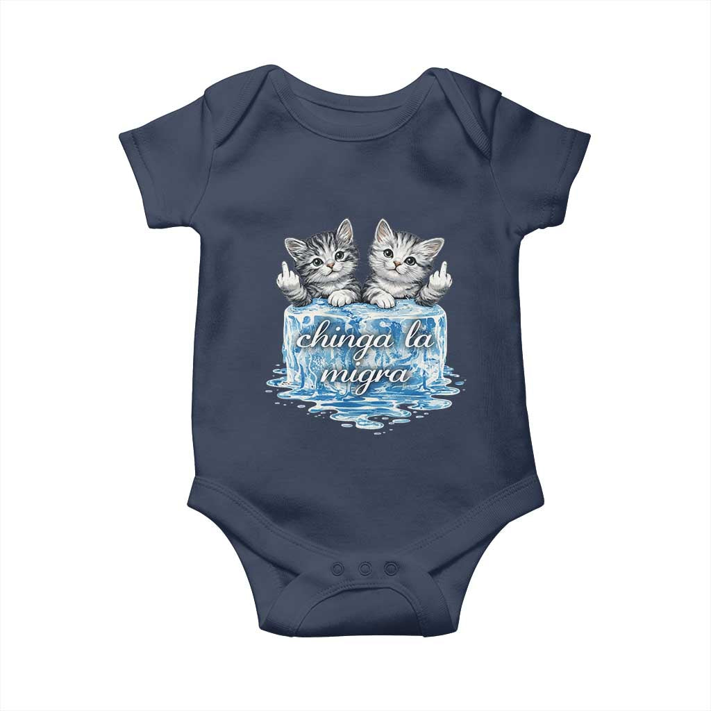 Chinga La Migra Baby Onesie Cute Cat Melting Ice Pro Immigrant
