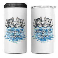 Chinga La Migra 4 in 1 Can Cooler Tumbler Cute Cat Melting Ice Pro Immigrant