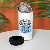 Chinga La Migra 4 in 1 Can Cooler Tumbler Cute Cat Melting Ice Pro Immigrant