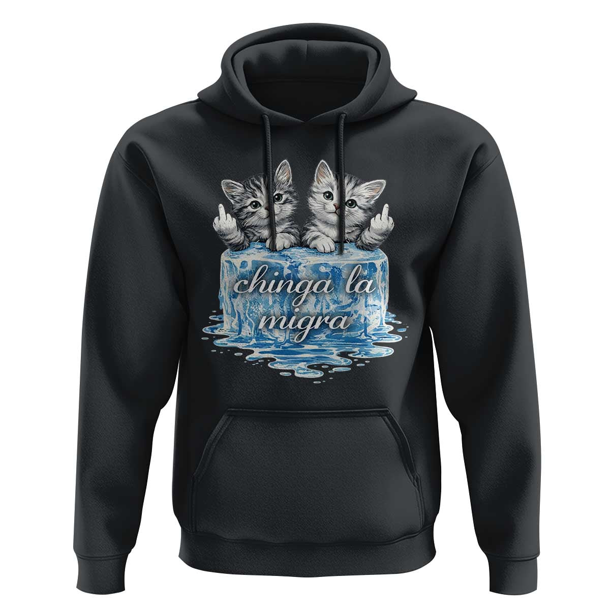 Chinga La Migra Hoodie Cute Cat Melting Ice Pro Immigrant