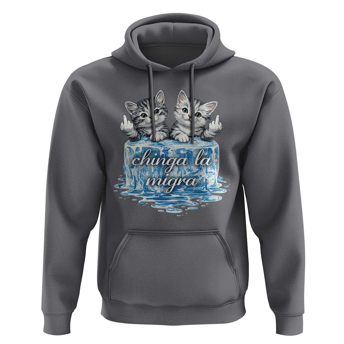 Chinga La Migra Hoodie Cute Cat Melting Ice Pro Immigrant