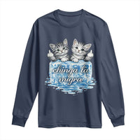 Chinga La Migra Long Sleeve Shirt Cute Cat Melting Ice Pro Immigrant
