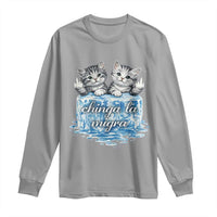 Chinga La Migra Long Sleeve Shirt Cute Cat Melting Ice Pro Immigrant