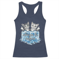 Chinga La Migra Racerback Tank Top Cute Cat Melting Ice Pro Immigrant
