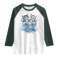 Chinga La Migra Raglan Shirt Cute Cat Melting Ice Pro Immigrant