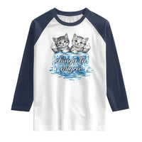 Chinga La Migra Raglan Shirt Cute Cat Melting Ice Pro Immigrant