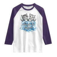 Chinga La Migra Raglan Shirt Cute Cat Melting Ice Pro Immigrant