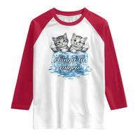 Chinga La Migra Raglan Shirt Cute Cat Melting Ice Pro Immigrant