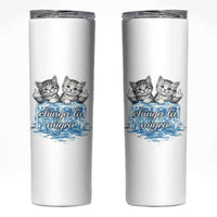 Chinga La Migra Skinny Tumbler Cute Cat Melting Ice Pro Immigrant