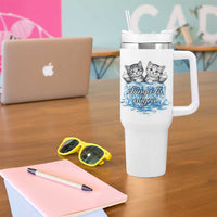 Chinga La Migra Tumbler With Handle Cute Cat Melting Ice Pro Immigrant