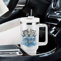 Chinga La Migra Tumbler With Handle Cute Cat Melting Ice Pro Immigrant