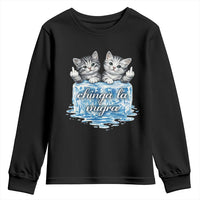 Chinga La Migra Youth Sweatshirt Cute Cat Melting Ice Pro Immigrant
