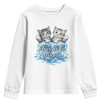 Chinga La Migra Youth Sweatshirt Cute Cat Melting Ice Pro Immigrant