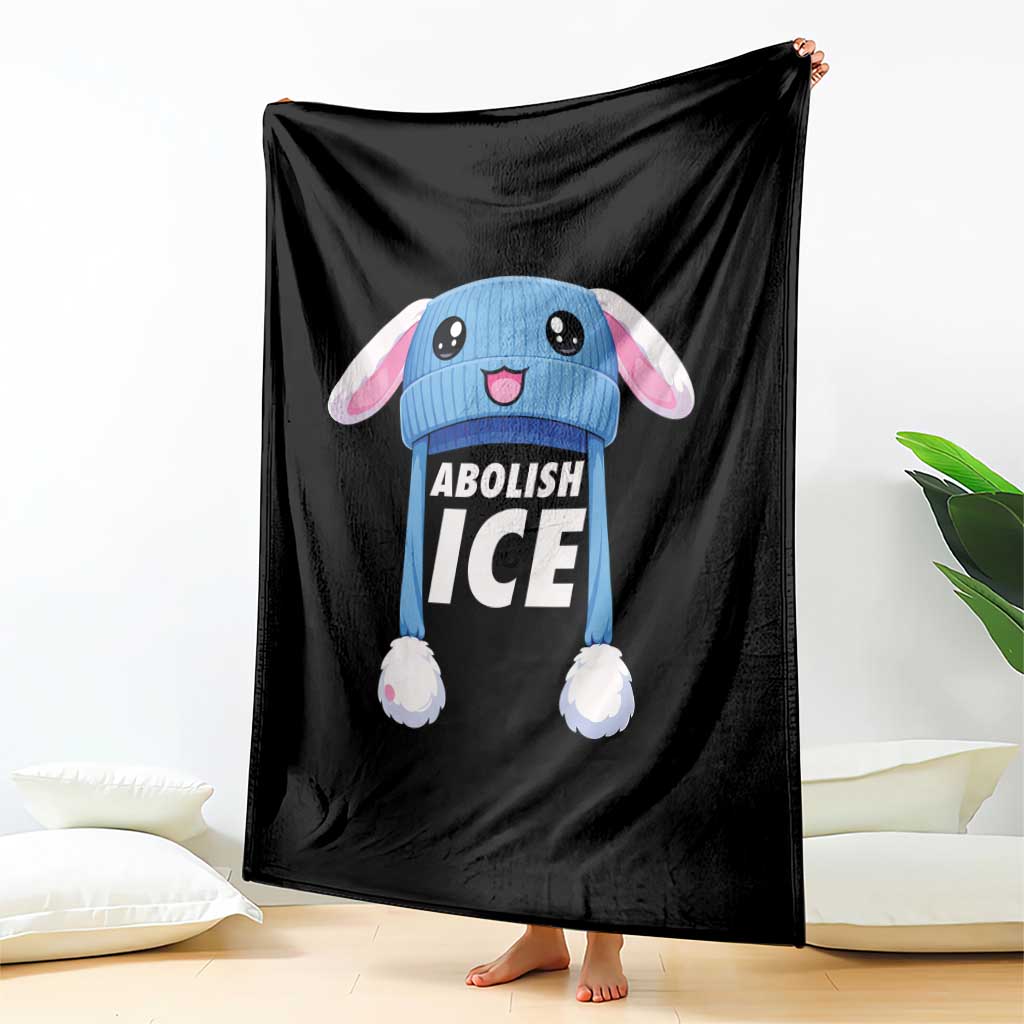 Abolish Ice Throw Blanket Blue Bunny Hat Pro Immigrant Resist Minnesota