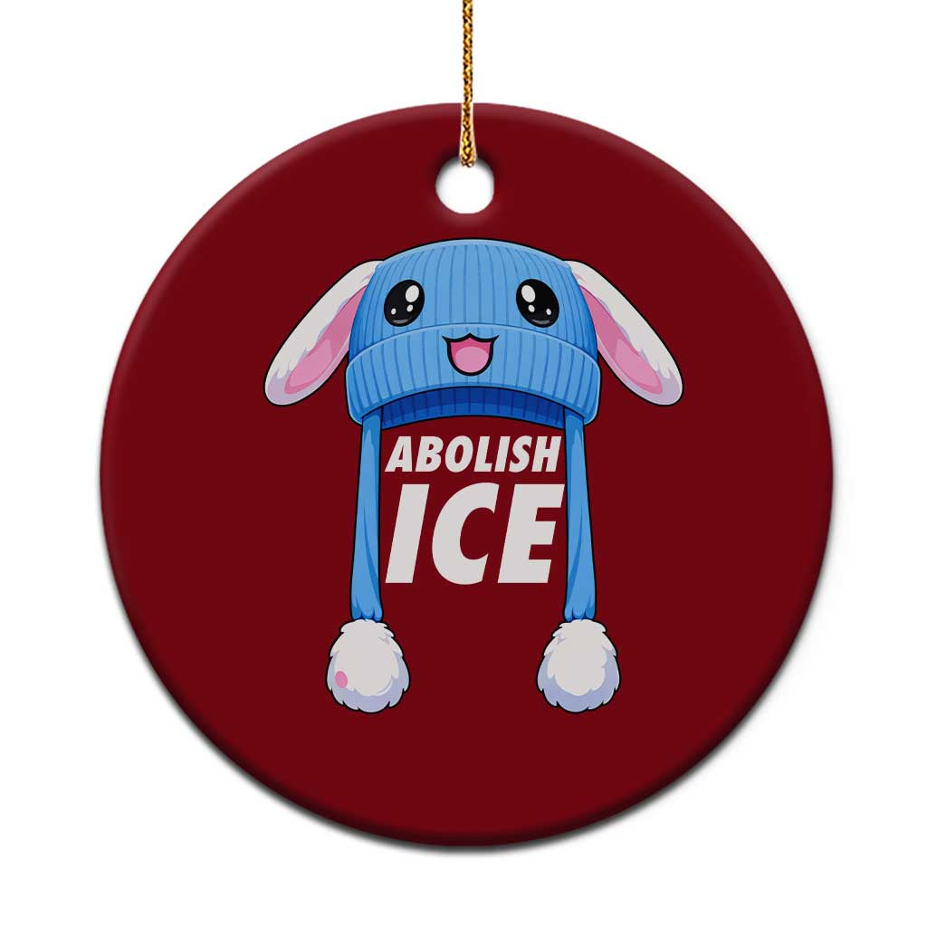 Abolish Ice Ceramic Ornament Blue Bunny Hat Pro Immigrant Resist Minnesota