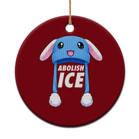 Abolish Ice Ceramic Ornament Blue Bunny Hat Pro Immigrant Resist Minnesota