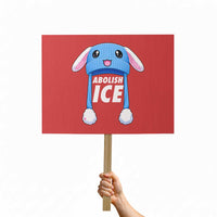 Abolish Ice Protest Sign Blue Bunny Hat Pro Immigrant Resist Minnesota