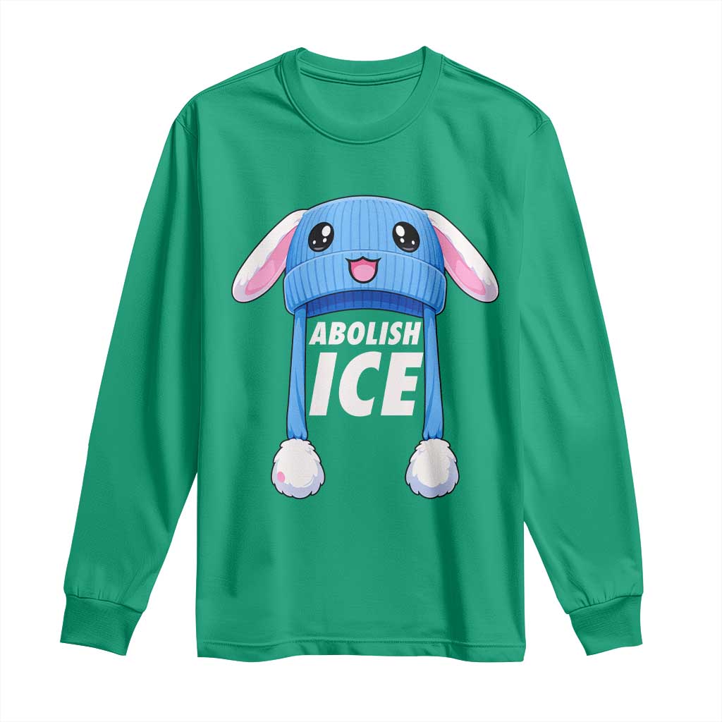 Abolish Ice Long Sleeve Shirt Blue Bunny Hat Pro Immigrant Resist Minnesota