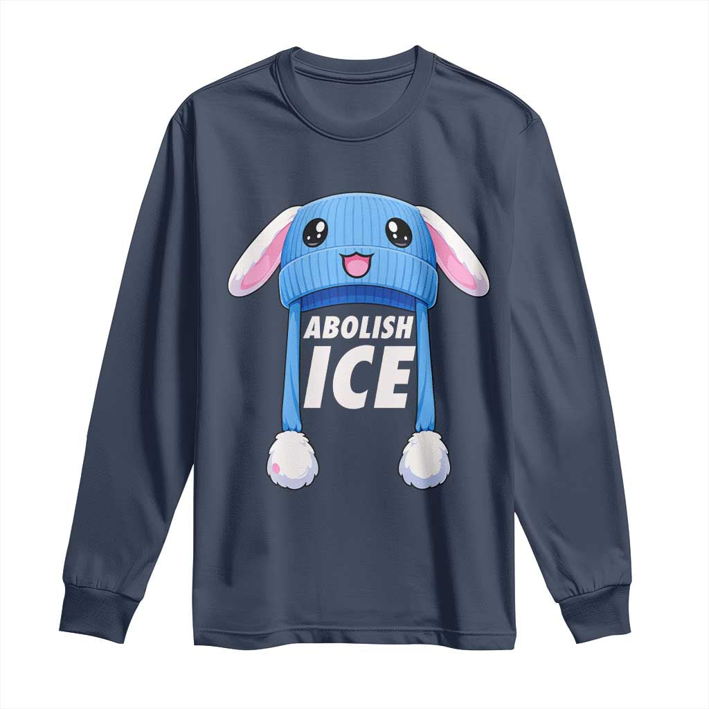 Abolish Ice Long Sleeve Shirt Blue Bunny Hat Pro Immigrant Resist Minnesota
