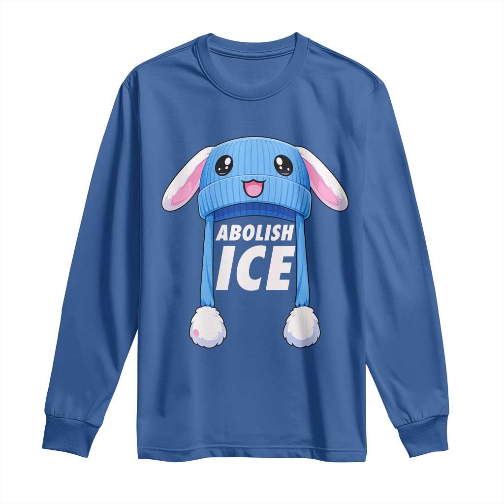 Abolish Ice Long Sleeve Shirt Blue Bunny Hat Pro Immigrant Resist Minnesota