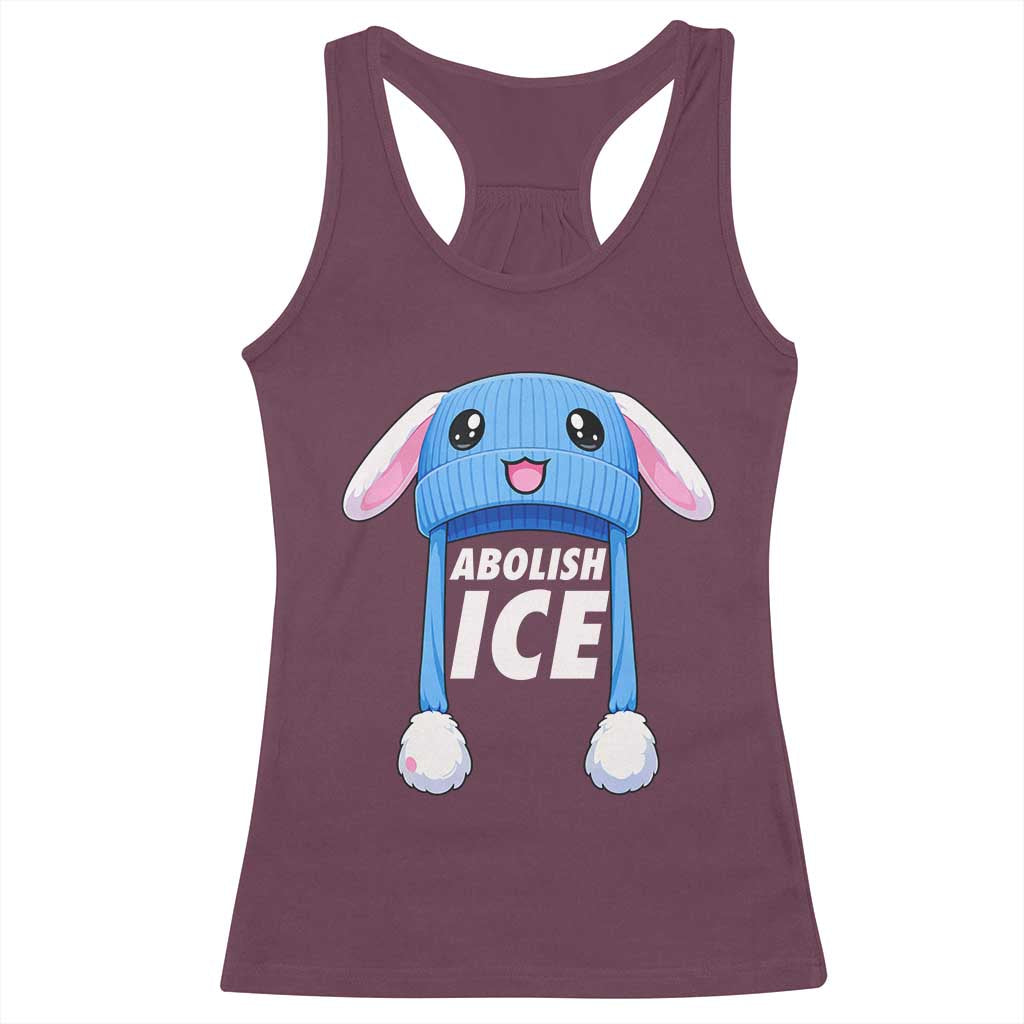 Abolish Ice Racerback Tank Top Blue Bunny Hat Pro Immigrant Resist Minnesota