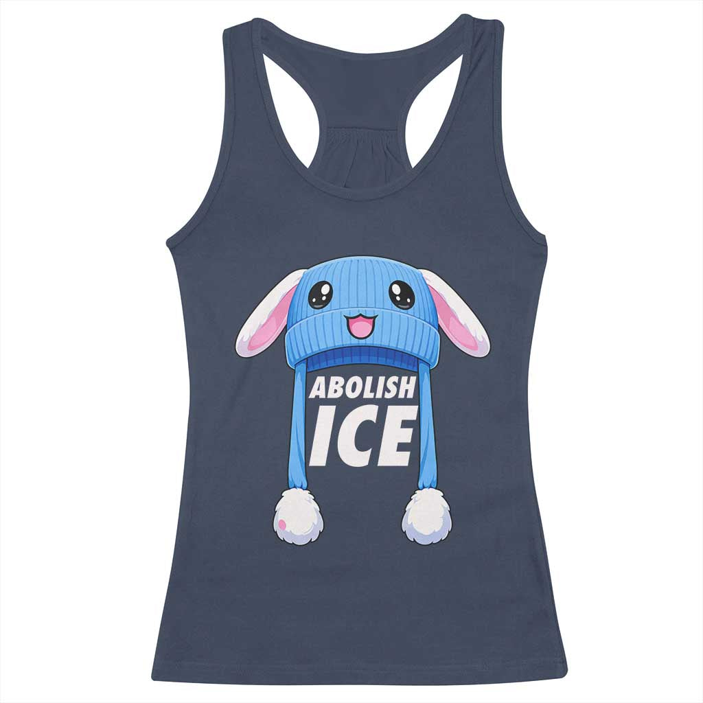 Abolish Ice Racerback Tank Top Blue Bunny Hat Pro Immigrant Resist Minnesota