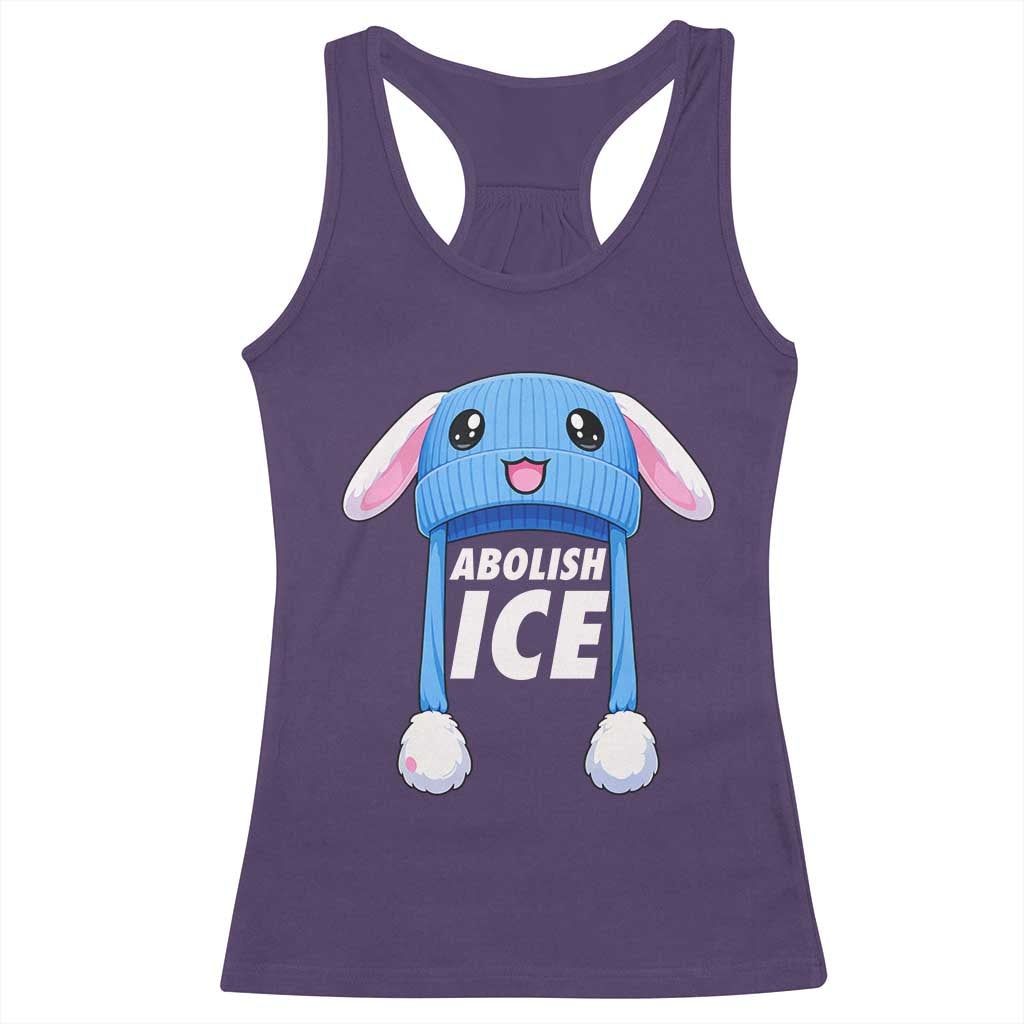 Abolish Ice Racerback Tank Top Blue Bunny Hat Pro Immigrant Resist Minnesota