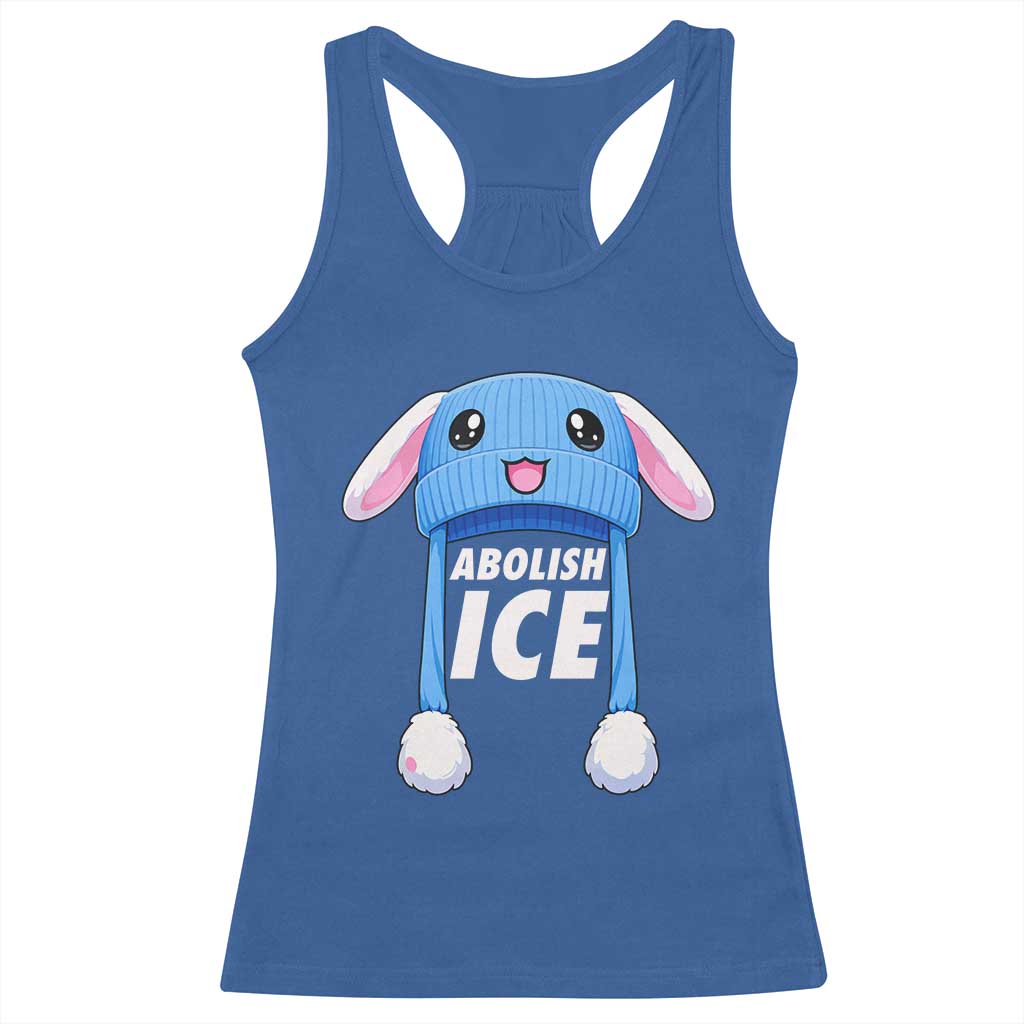 Abolish Ice Racerback Tank Top Blue Bunny Hat Pro Immigrant Resist Minnesota