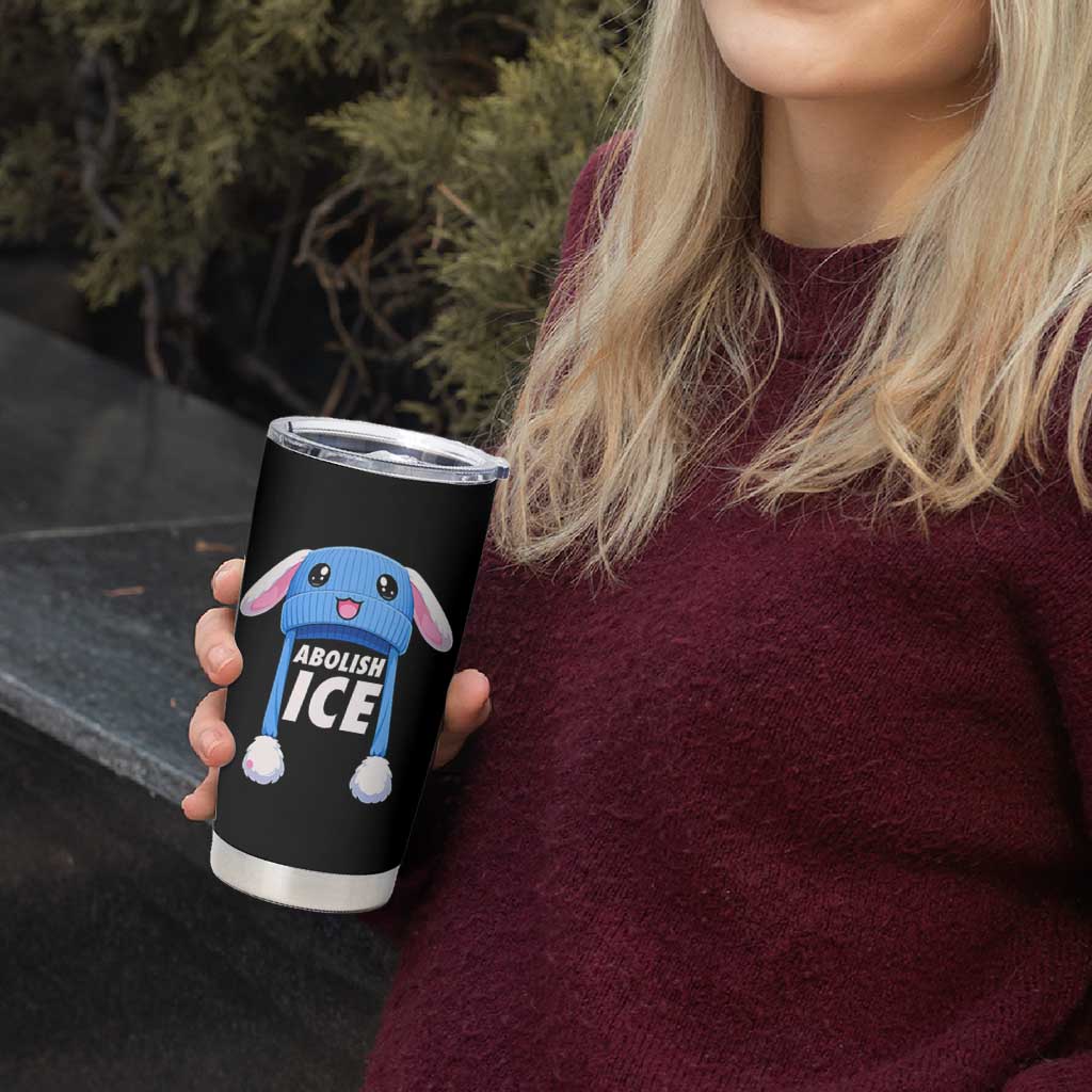 Abolish Ice Tumbler Cup Blue Bunny Hat Pro Immigrant Resist Minnesota