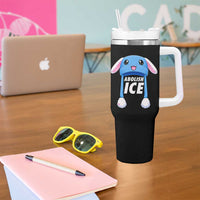 Abolish Ice Tumbler With Handle Blue Bunny Hat Pro Immigrant Resist Minnesota