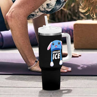 Abolish Ice Tumbler With Handle Blue Bunny Hat Pro Immigrant Resist Minnesota