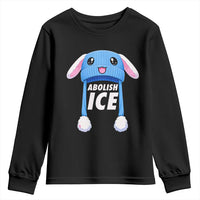 Abolish Ice Youth Sweatshirt Blue Bunny Hat Pro Immigrant Resist Minnesota