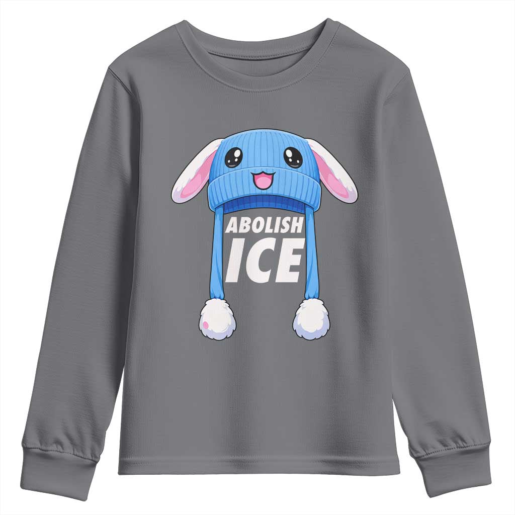 Abolish Ice Youth Sweatshirt Blue Bunny Hat Pro Immigrant Resist Minnesota