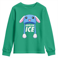 Abolish Ice Youth Sweatshirt Blue Bunny Hat Pro Immigrant Resist Minnesota