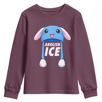 Abolish Ice Youth Sweatshirt Blue Bunny Hat Pro Immigrant Resist Minnesota