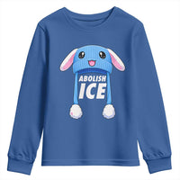 Abolish Ice Youth Sweatshirt Blue Bunny Hat Pro Immigrant Resist Minnesota