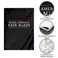 Make America Safe Again Garden Flag Funny US Patriotic 4th of July