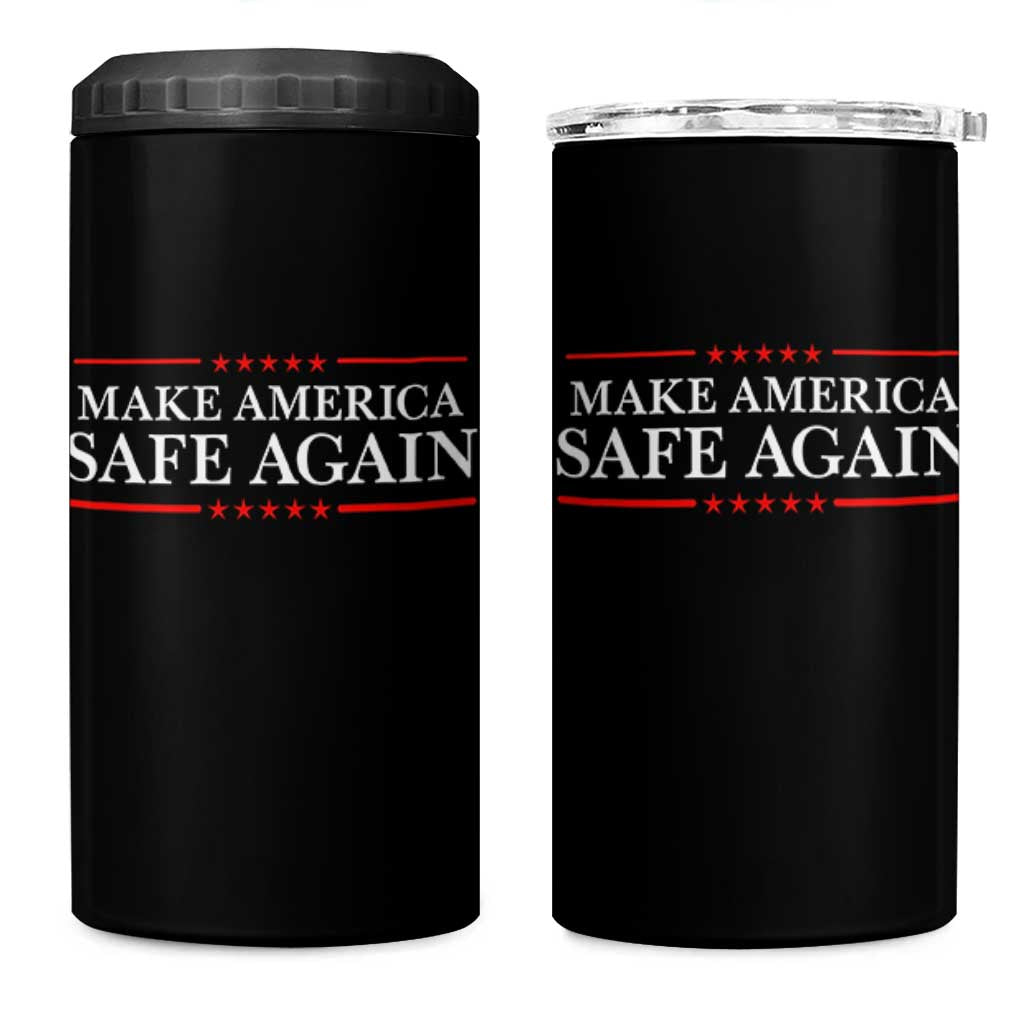 Make America Safe Again 4 in 1 Can Cooler Tumbler Funny US Patriotic 4th of July