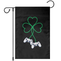 Video Game Lover St Patricks Day with Shamrock Controllers Garden Flag