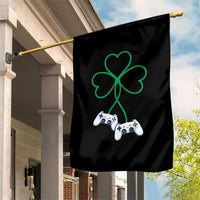 Video Game Lover St Patricks Day with Shamrock Controllers Garden Flag