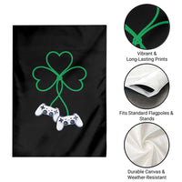 Video Game Lover St Patricks Day with Shamrock Controllers Garden Flag