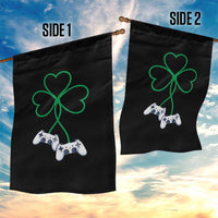 Video Game Lover St Patricks Day with Shamrock Controllers Garden Flag