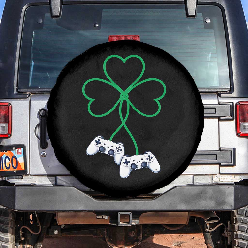 Video Game Lover St Patricks Day with Shamrock Controllers Spare Tire Cover