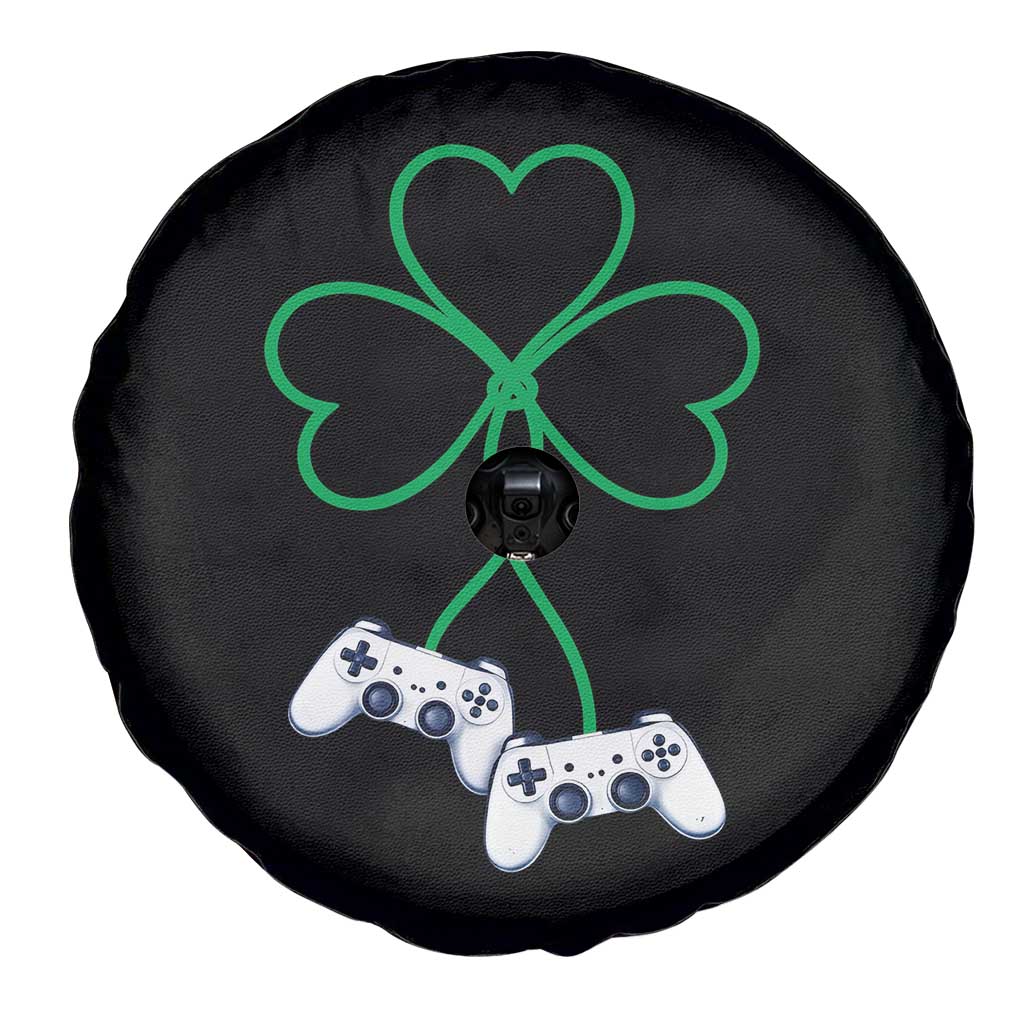 Video Game Lover St Patricks Day with Shamrock Controllers Spare Tire Cover